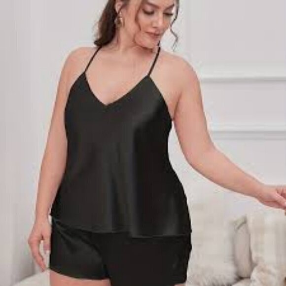 ❤️ 3/30$ Cotton Candyl Women's Black Cowl Neck Cami Sleepwear Top Size Medium - Picture 1 of 4